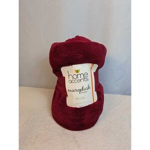 Home Accents Microplush Throw Blanket Red 50x70 Cozy Soft Warm‎